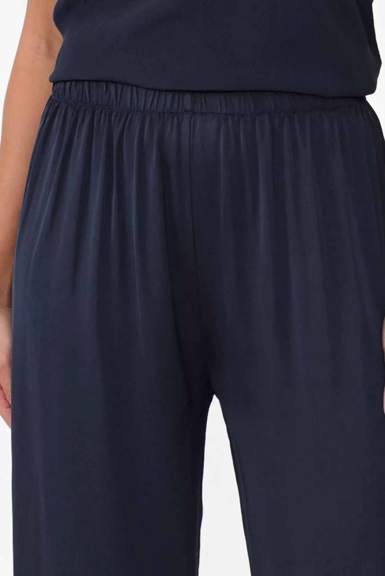 Italian Closet Alistair Navy Gloss Frayed Pant Store