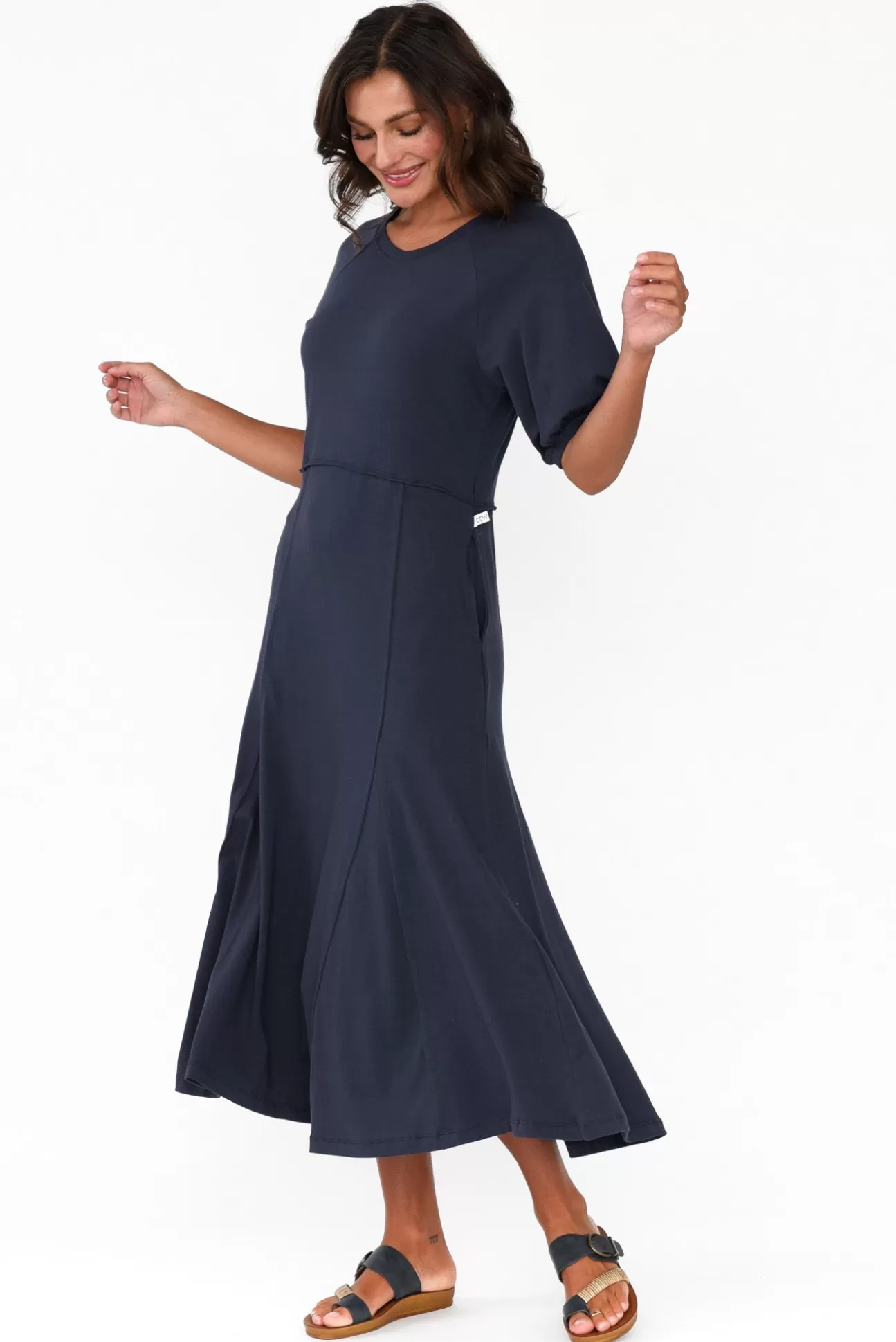One Ten Willow Colorado Navy Cotton Maxi Dress Fashion