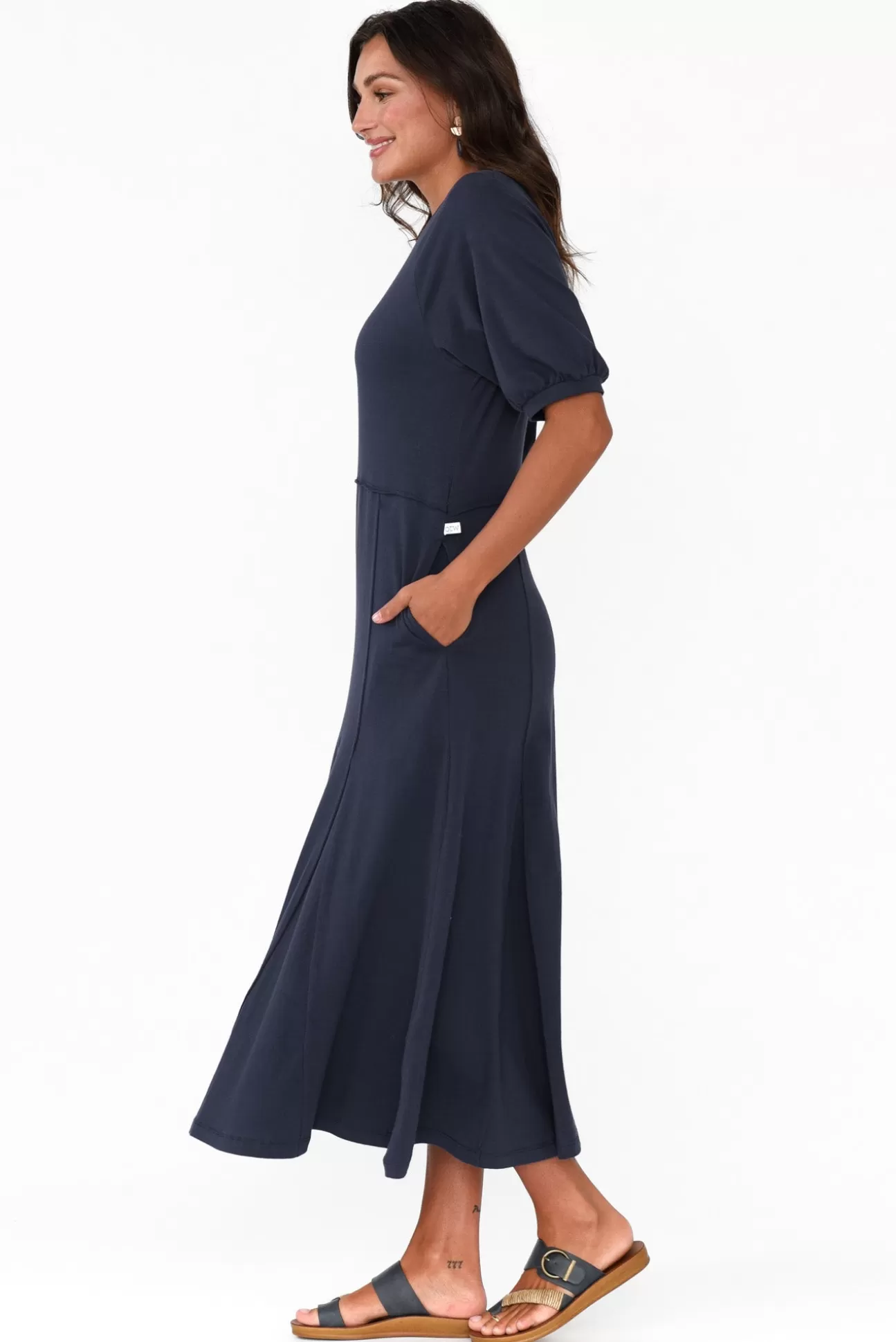 One Ten Willow Colorado Navy Cotton Maxi Dress Fashion