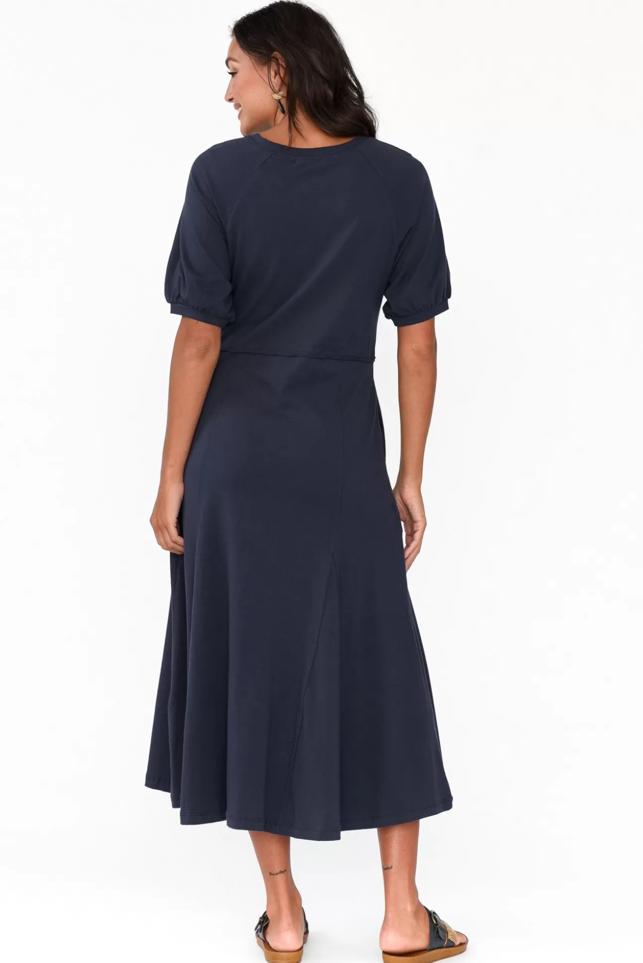 One Ten Willow Colorado Navy Cotton Maxi Dress Fashion