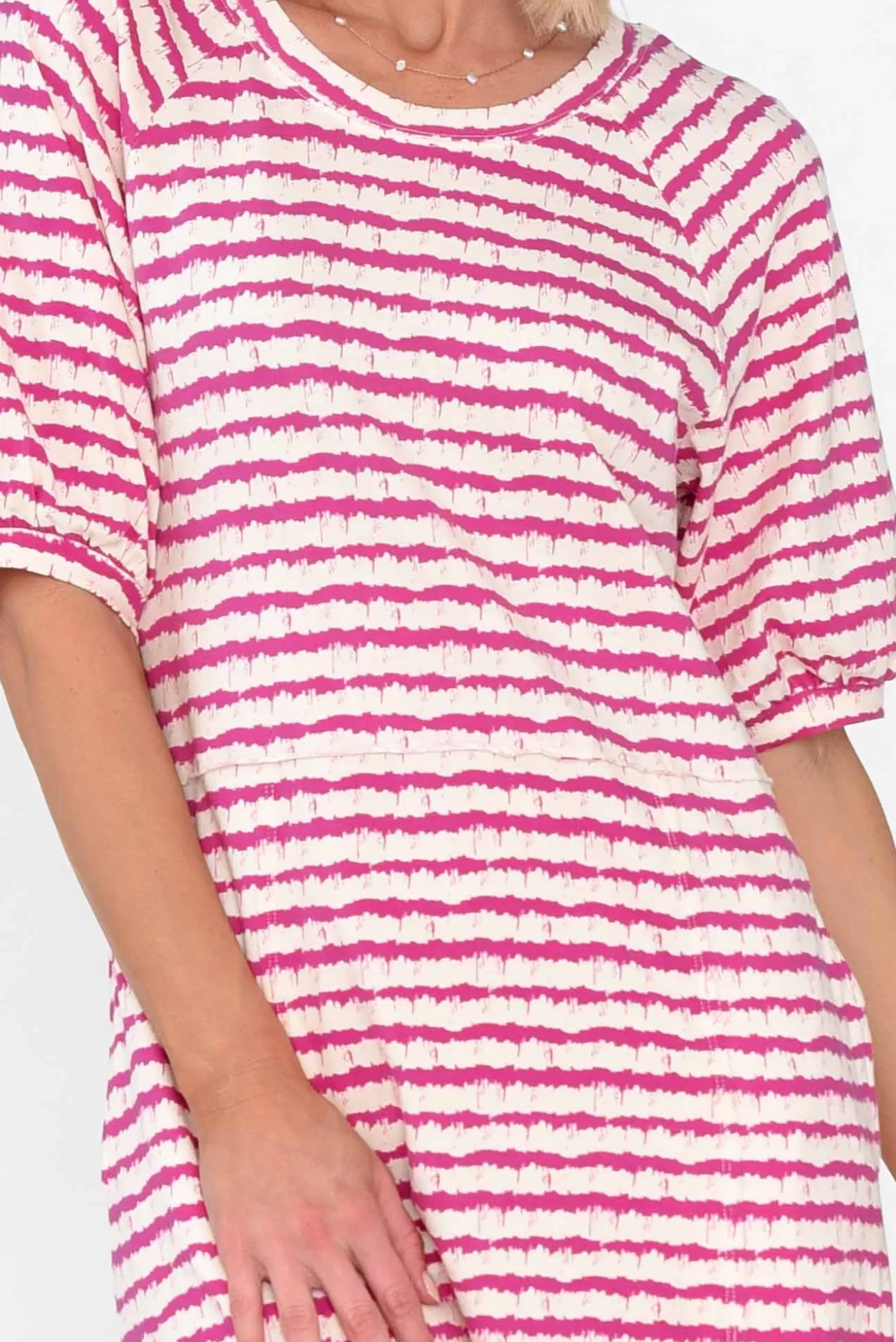 One Ten Willow Colorado Pink Stripe Cotton Maxi Dress New