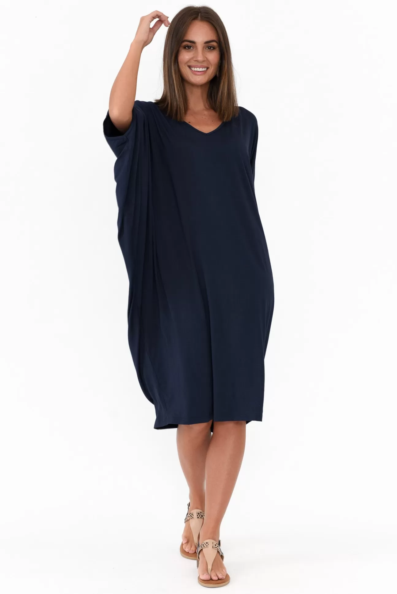 PQ Freya Navy Bamboo Batwing Dress Shop