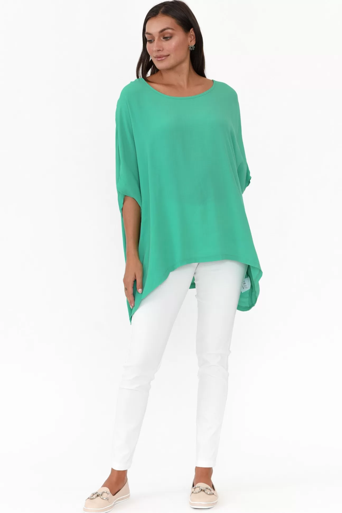 Boho Green Drape Top Shop