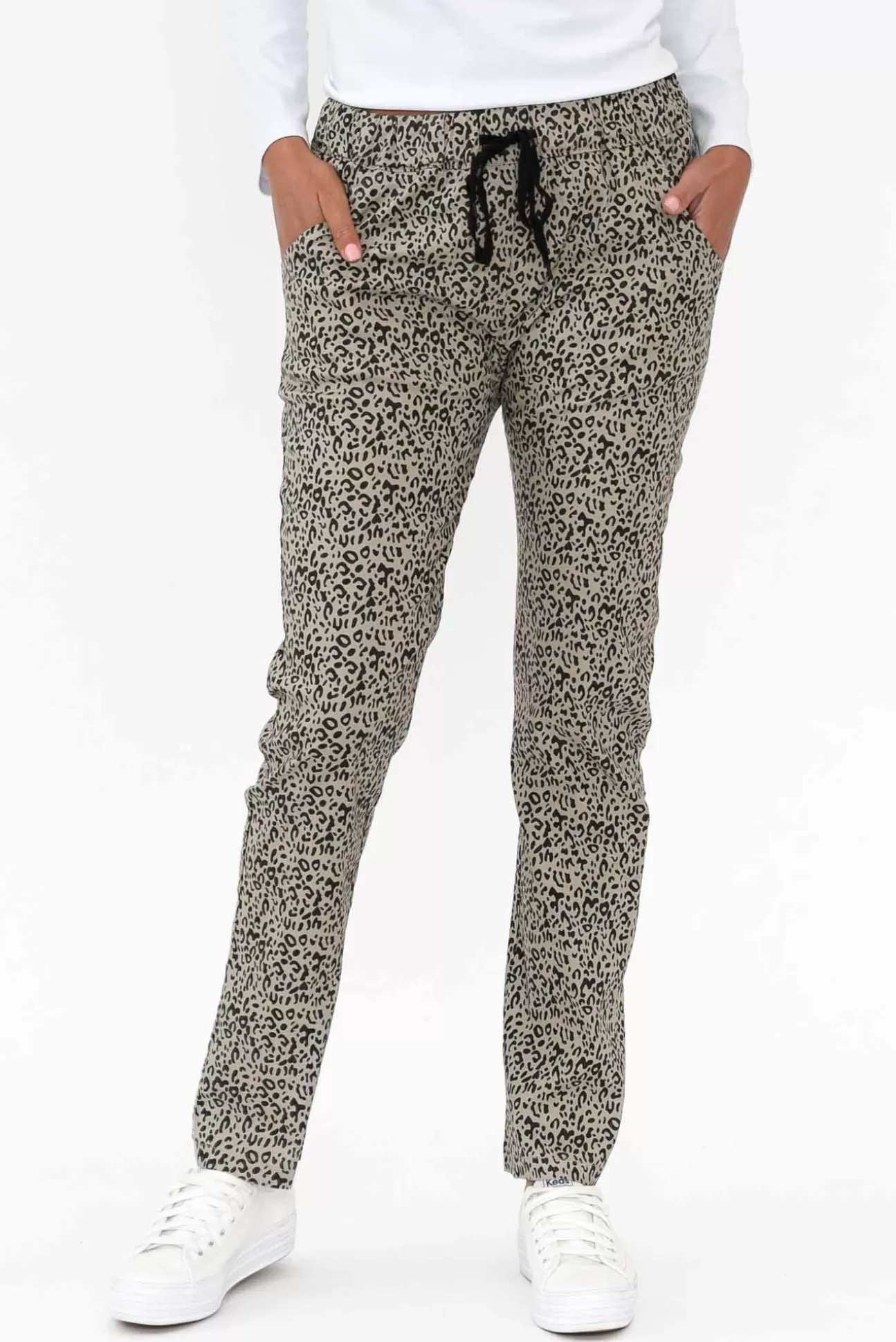 Cali and Co Kent Natural Leopard Pant Discount